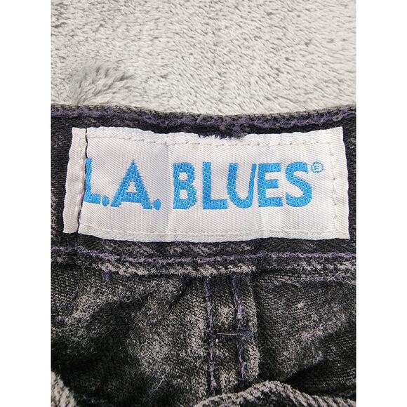 Vintage 90s L.A. Blues High Rise Mom Jeans Size 4 Washed Black Tapered Leg Denim - Picture 5 of 12